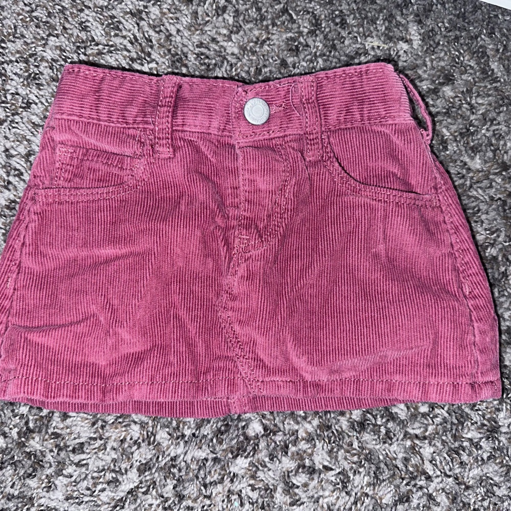 Pink Corduroy Mini Skirt
